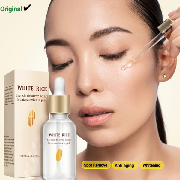 White Rice Whitening Serum – পিগমেন্টেশন দূর করে স্কিন করে ফর্সা (originel) 🌾 হোয়াইট রাইস হোয়াইটেনিং সিরাম ত্বকের প্রাকৃতিক উজ্জ্বলতা ফিরিয়ে আনুন সাদা চালের পুষ্টিতে! প্রাচীন এশিয়ান সৌন্দর্য রুটিন থেকে অনুপ্রাণিত হয়ে তৈরি এই White Rice Whitening Serum ত্বকের যত্নে এক অনন্য প্রাকৃতিক উপাদান – সাদা চালের নির্যাস সমৃদ্ধ। এটি নিয়মিত ব্যবহারে ত্বক করে আরও উজ্জ্বল, মসৃণ ও কোমল। মূল উপকারিতা: ✅ত্বকের দাগ, মেছতা ও কালচে ভাব হালকা করে ✅ত্বককে করে ফর্সা ও উজ্জ্বল ✅ডার্ক স্পট ও পিগমেন্টেশন দূর করে ✅ত্বকের রুক্ষতা কমিয়ে মসৃণতা আনে ✅অ্যান্টি-এজিং উপাদান ত্বকের তারুণ্য ধরে রাখে Skin types: (all skin types) সব টাইপ স্কিনে সমান কার্যকারী। সিরামটি নারী/পুরুষ উভয়ই ব্যবহার করতে পারবে।সম্পুর্ন পার্শ্বপ্রতিকৃয়া মুক্ত ও নিরাপদ কার্যকারী অর্গানিক ফর্মুলায় তৈরি । 🧴 ব্যবহারবিধি: