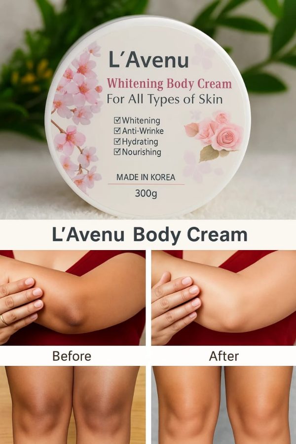 L 'Avenu  Body Whitening Cream 300g (Original) -পা থেকে মাথা ধবধবে ফর্সা করবে।
